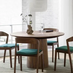 825 Chaise en bois massif avec assise en tissu rembourrée