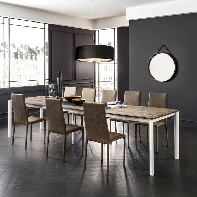 Aaron Table rectangulaire ultra extensible style contemporain en stratifié