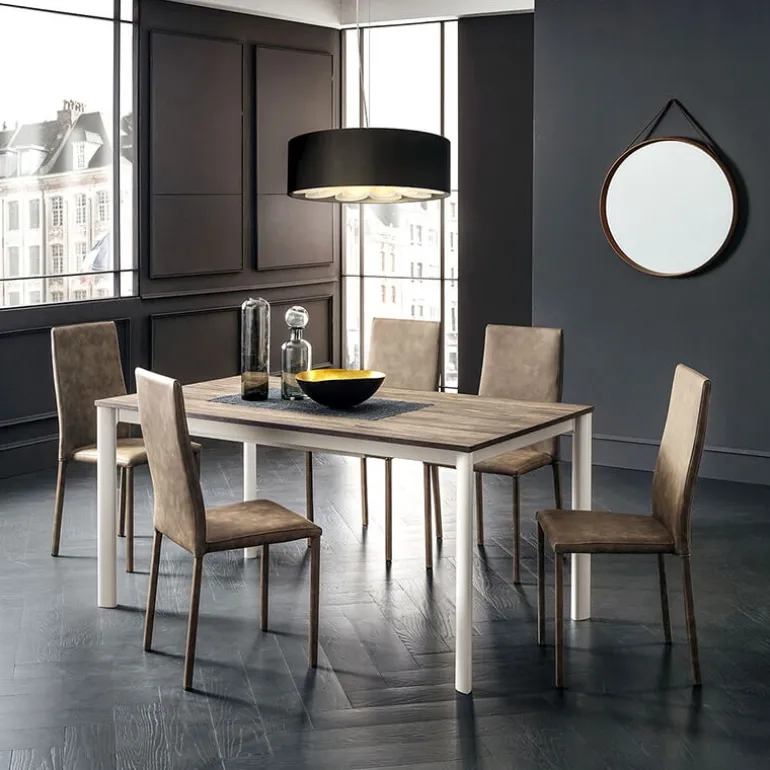 Aaron Table rectangulaire ultra extensible style contemporain en stratifié