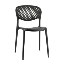 Abby Connubia® Chaise de jardin empilable en polypropylène recyclé avec dossier microperforé