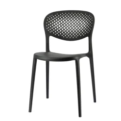 Abby Connubia® Chaise de jardin empilable en polypropylène recyclé avec dossier microperforé