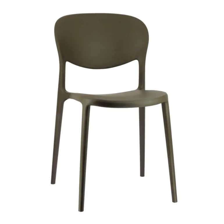 Abby Connubia® Chaise de jardin italienne empilable en polypropylène recyclé sans accoudoirs