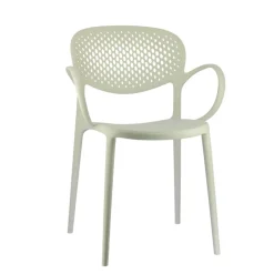 Abby Connubia® Fauteuil de jardin empilable en polypropylène recyclé avec dossier microperforé