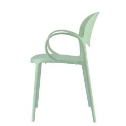 Abby Connubia® Fauteuil de jardin empilable en polypropylène recyclé avec dossier microperforé