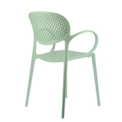 Abby Connubia® Fauteuil de jardin empilable en polypropylène recyclé avec dossier microperforé