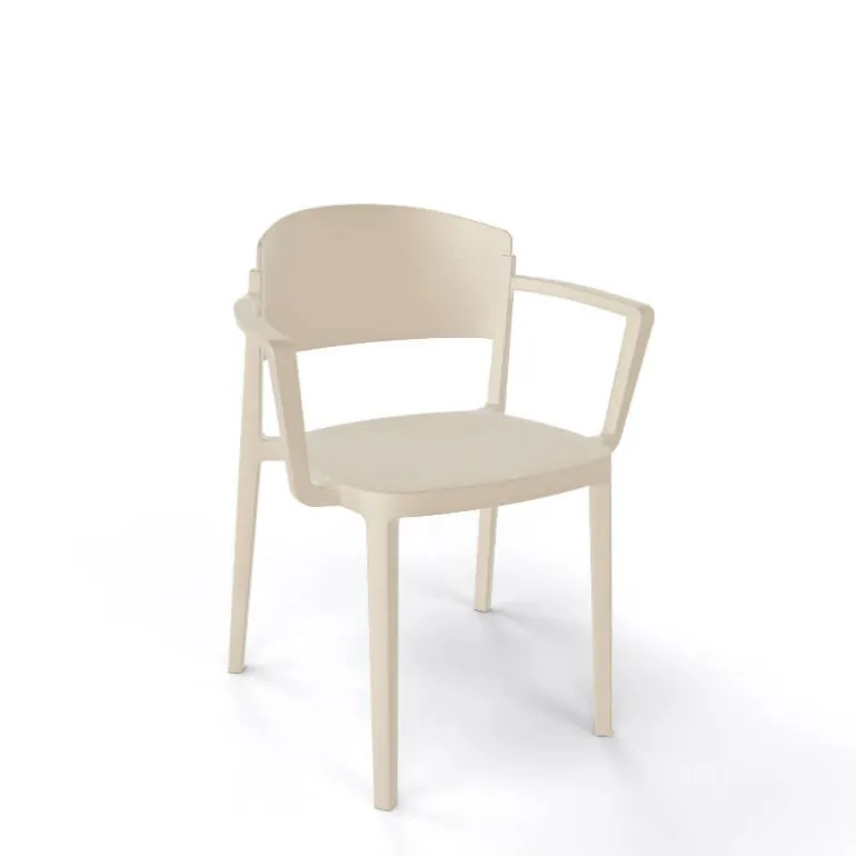 Abuela B Chaise avec accoudoirs empilable en technopolymère