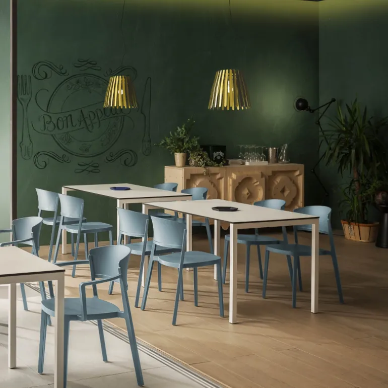 Abuela B Chaise de jardin avec accoudoirs empilable en technopolymère