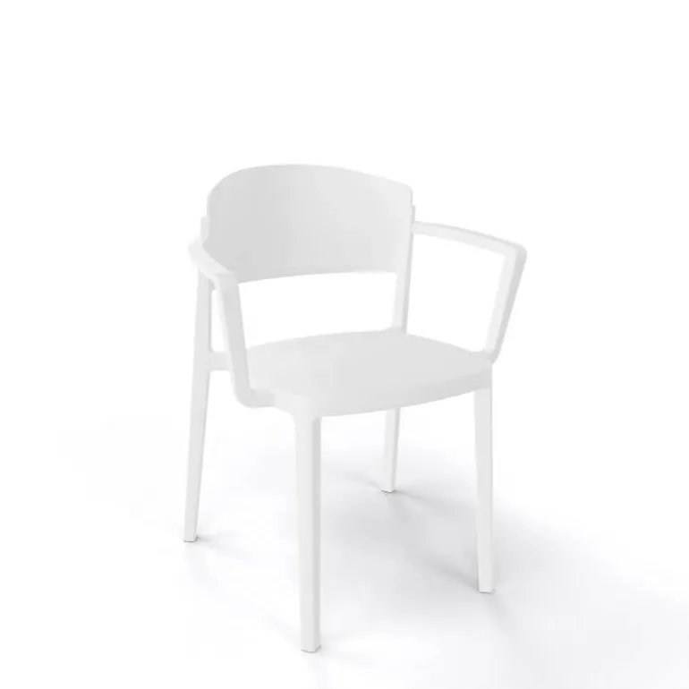 Abuela B Chaise de jardin avec accoudoirs empilable en technopolymère