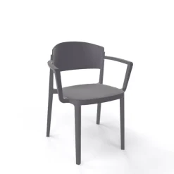 Abuela B Chaise de jardin avec accoudoirs empilable en technopolymère