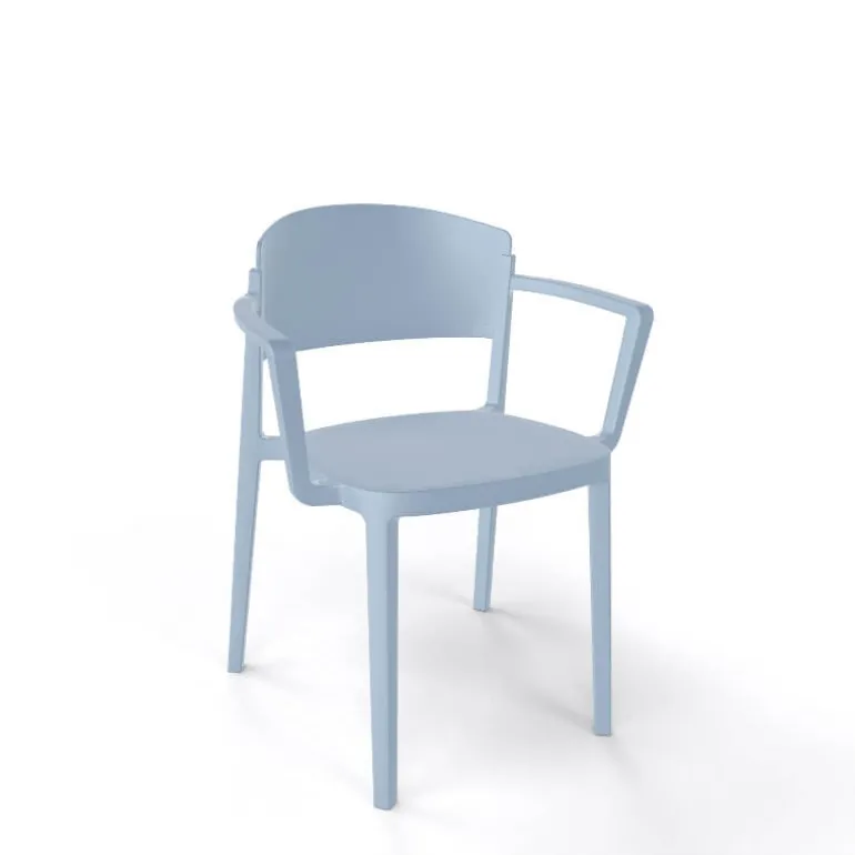 Abuela B Chaise de jardin avec accoudoirs empilable en technopolymère