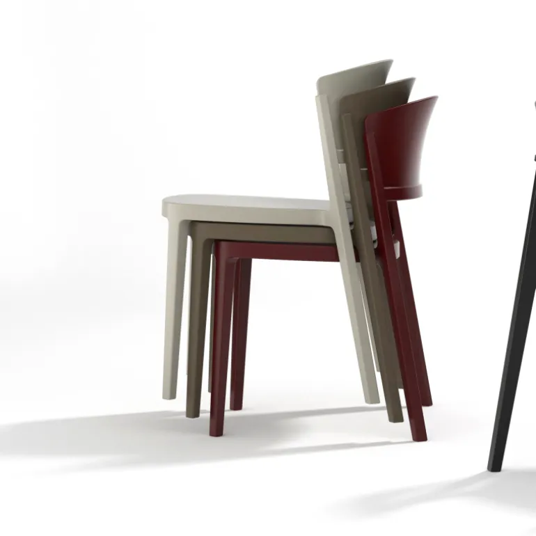 Abuela Chaise moderne empilable en technopolymère