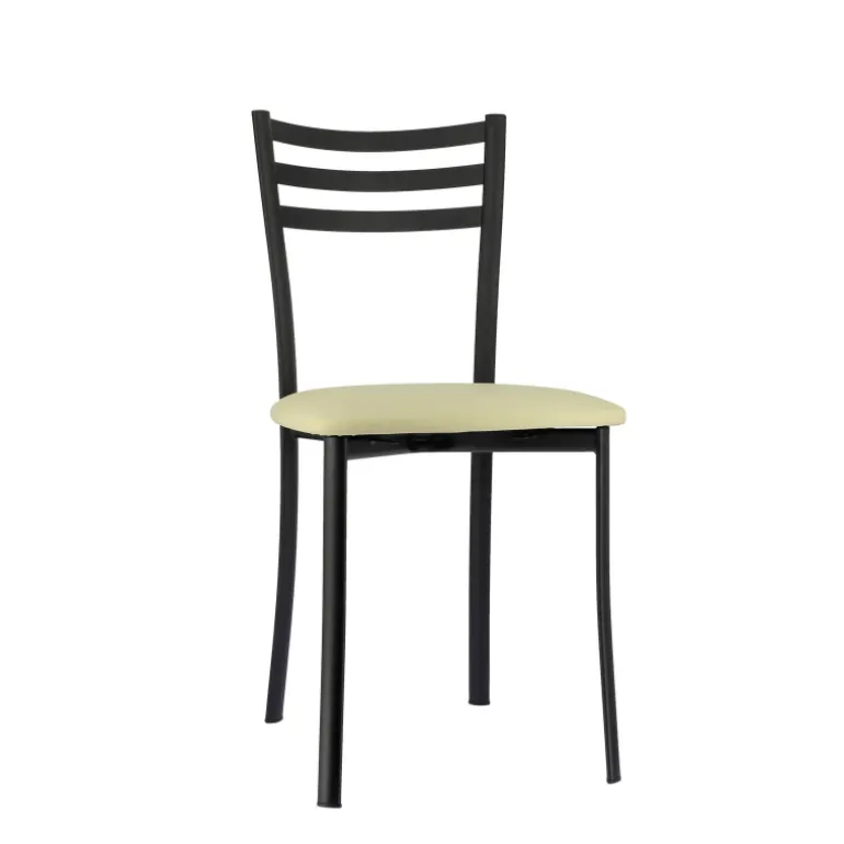 Ace 1320 Chaise de cuisine en métal avec assise en simili rembourrée