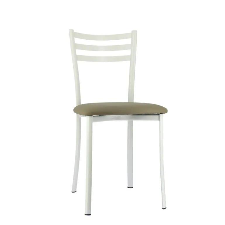 Ace 1320 Chaise de cuisine en métal avec assise en simili rembourrée