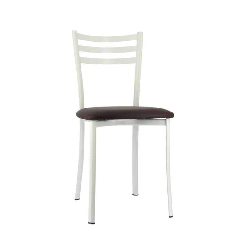Ace 1320 Chaise de cuisine en métal avec assise en simili rembourrée