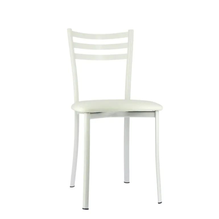 Ace 1320 Chaise de cuisine en métal avec assise en simili rembourrée