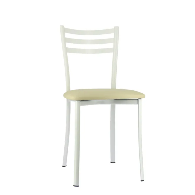 Ace 1320 Chaise de cuisine en métal avec assise en simili rembourrée
