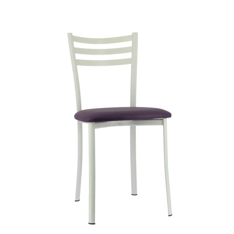 Ace 1320 Chaise de cuisine en métal avec assise en simili rembourrée