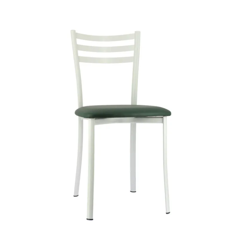 Ace 1320 Chaise de cuisine en métal avec assise en simili rembourrée