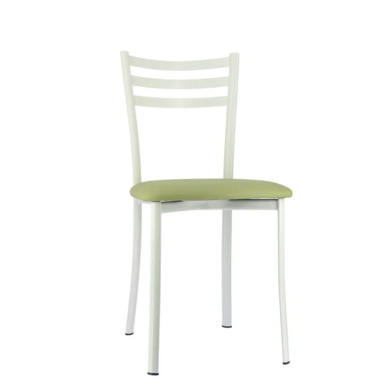 Ace 1320 Chaise de cuisine en métal avec assise en simili rembourrée