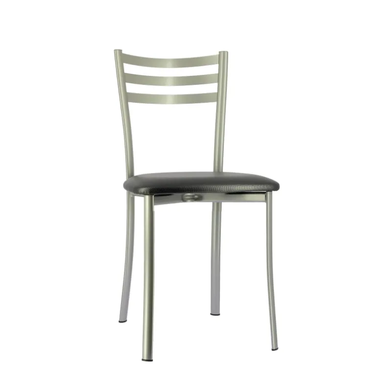 Ace 1320 Chaise de cuisine en métal avec assise en simili rembourrée