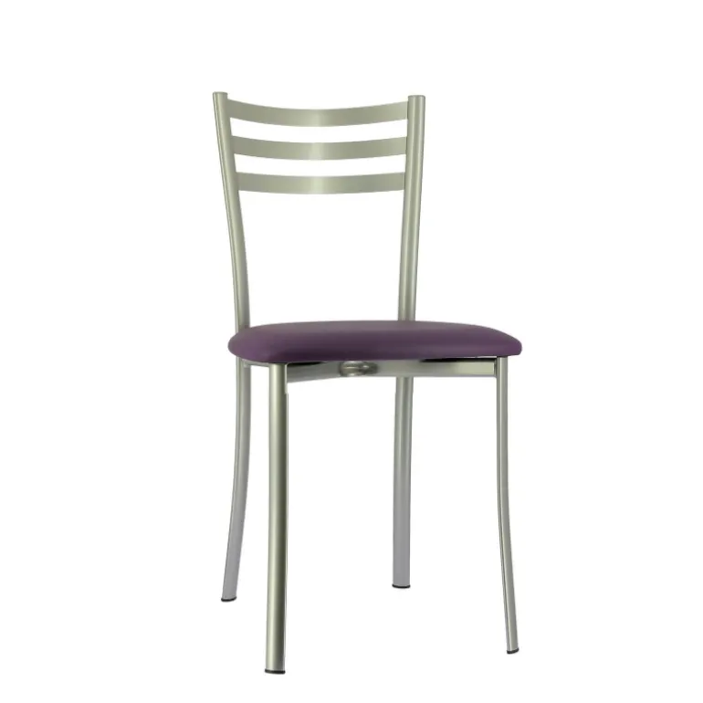 Ace 1320 Chaise de cuisine en métal avec assise en simili rembourrée