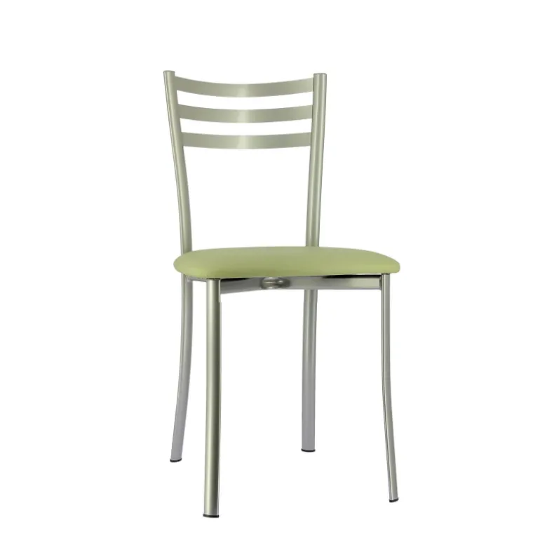 Ace 1320 Chaise de cuisine en métal avec assise en simili rembourrée
