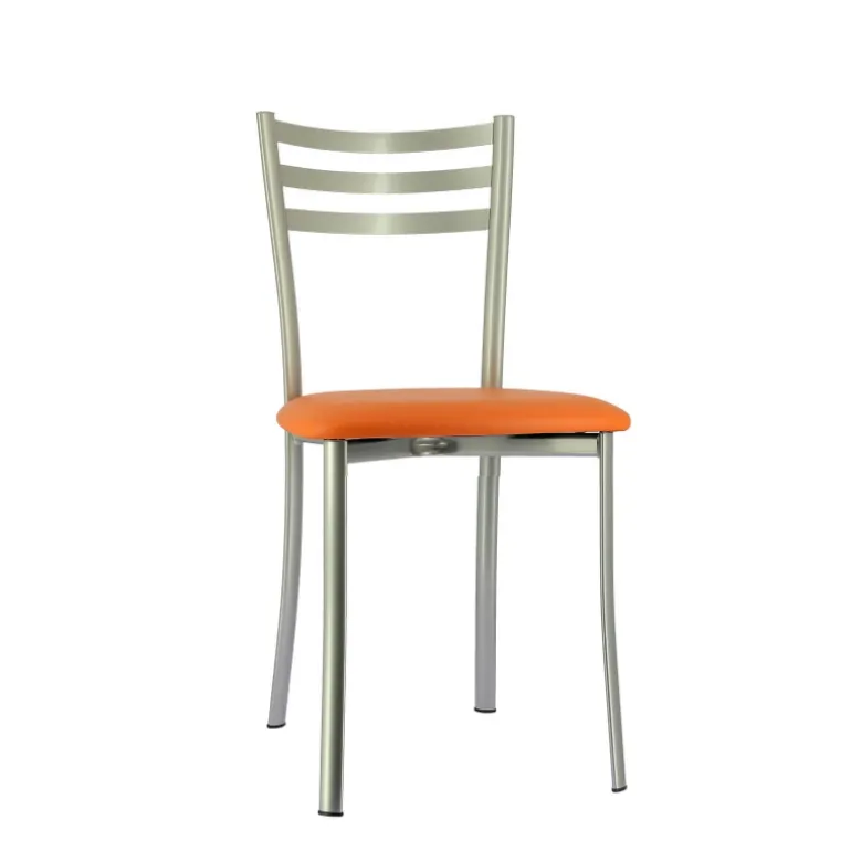 Ace 1320 Chaise de cuisine en métal avec assise en simili rembourrée