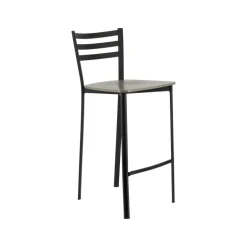 Ace 1329 Tabouret de cuisine en métal et assise bois hauteur snack