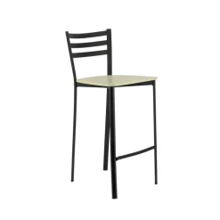 Ace 1329 Tabouret de cuisine en métal et assise bois hauteur snack