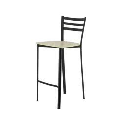 Ace 1329 Tabouret de cuisine en métal et assise bois hauteur snack
