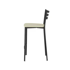 Ace 1329 Tabouret de cuisine en métal et assise bois hauteur snack