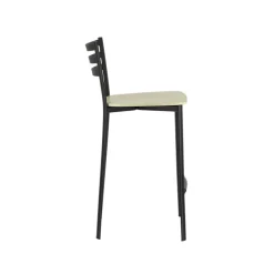 Ace 1329 Tabouret de cuisine en métal et assise bois hauteur snack