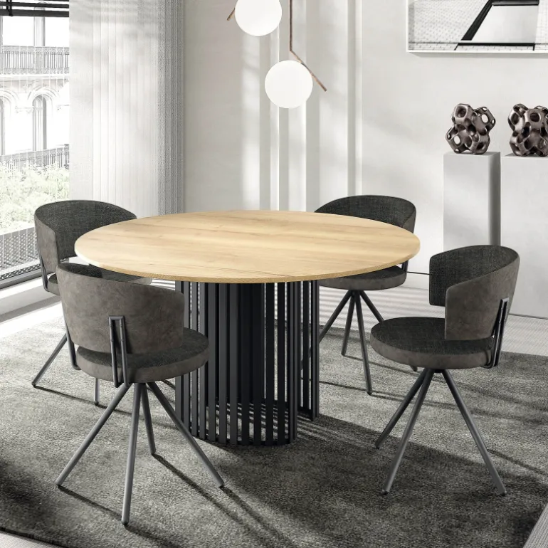 Adagio Chaise moderne pivotante en tissu et pieds métal