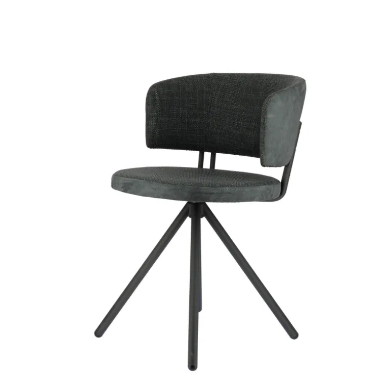 Adagio Chaise moderne pivotante en tissu et pieds métal