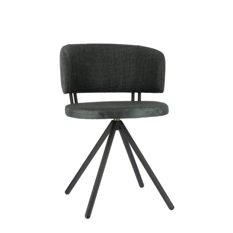 Adagio Chaise moderne pivotante en tissu et pieds métal