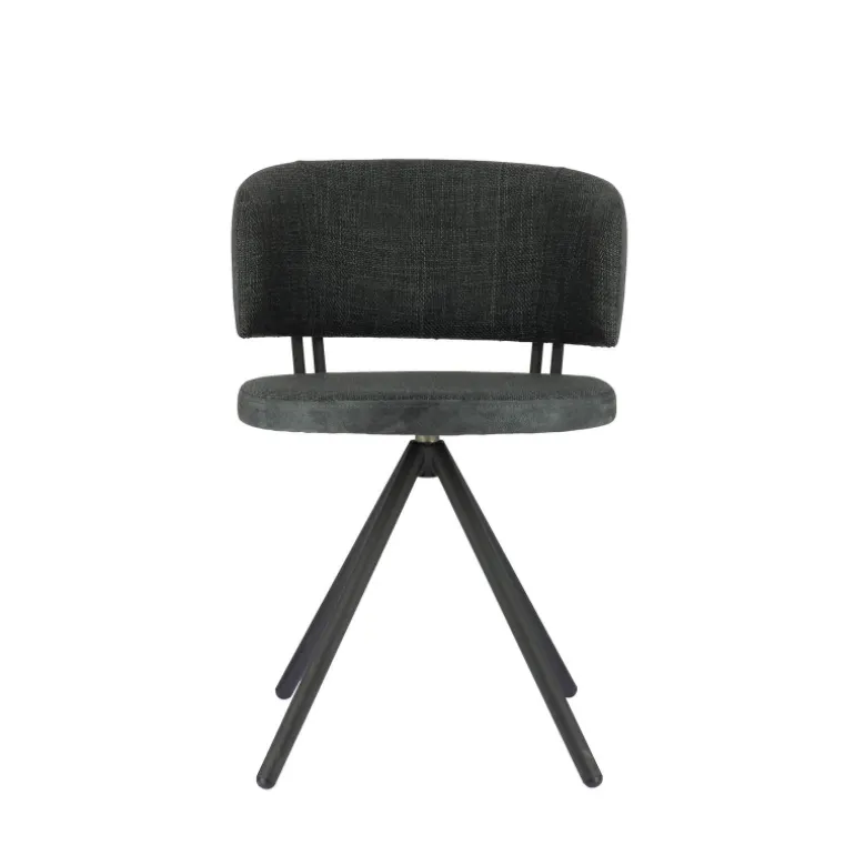 Adagio Chaise moderne pivotante en tissu et pieds métal