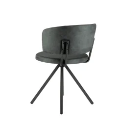 Adagio Chaise moderne pivotante en tissu et pieds métal