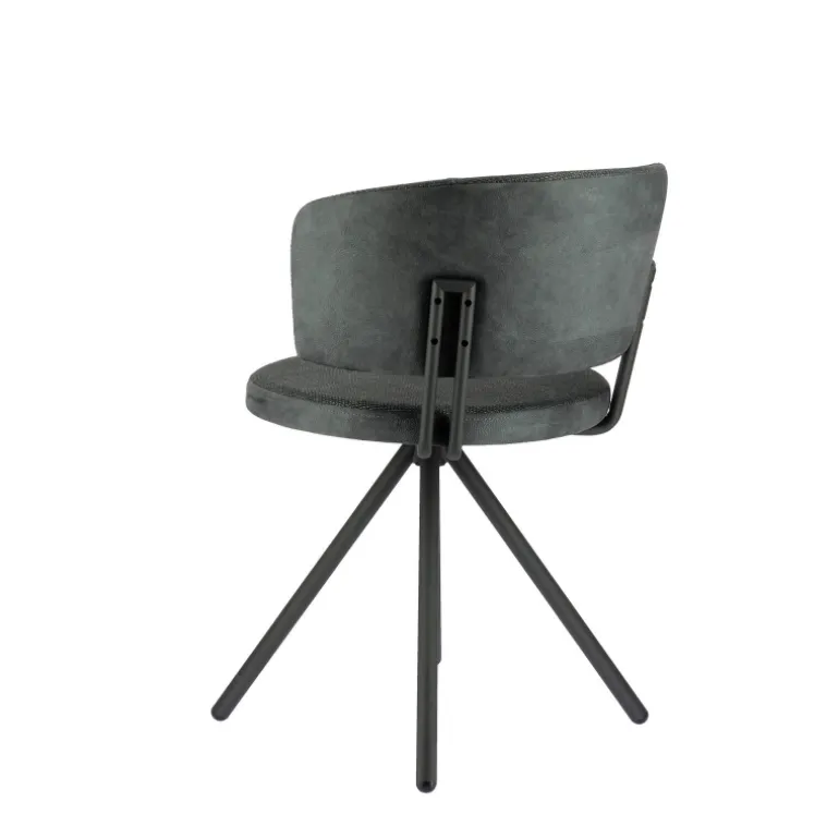 Adagio Chaise moderne pivotante en tissu et pieds métal