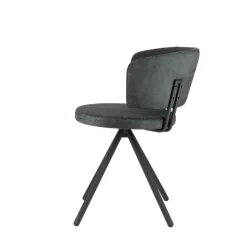 Adagio Chaise moderne pivotante en tissu et pieds métal