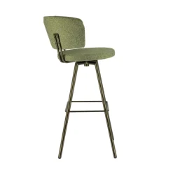Adagio Tabouret de bar moderne pivotant en tissu et pieds métal