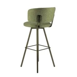 Adagio Tabouret de bar moderne pivotant en tissu et pieds métal