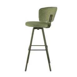 Adagio Tabouret de bar moderne pivotant en tissu et pieds métal