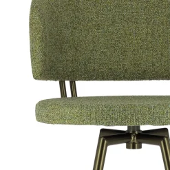 Adagio Tabouret de bar moderne pivotant en tissu et pieds métal