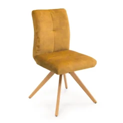 Adèle Chaise confortable en tissu pieds bois