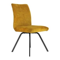 Adèle Chaise en tissu pivotante confortable avec pieds en métal