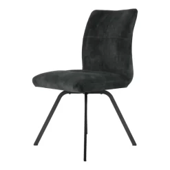 Adèle Chaise en tissu pivotante confortable avec pieds en métal