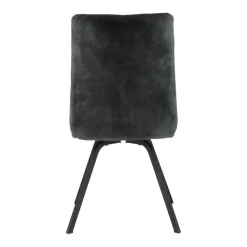 Adèle Chaise en tissu pivotante confortable avec pieds en métal