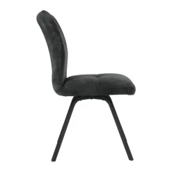 Adèle Chaise en tissu pivotante confortable avec pieds en métal