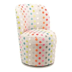 Adèle Chauffeuse pivotante moderne avec tissu à motifs fabriquée en France