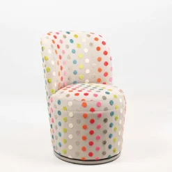 Adèle Chauffeuse pivotante moderne avec tissu à motifs fabriquée en France